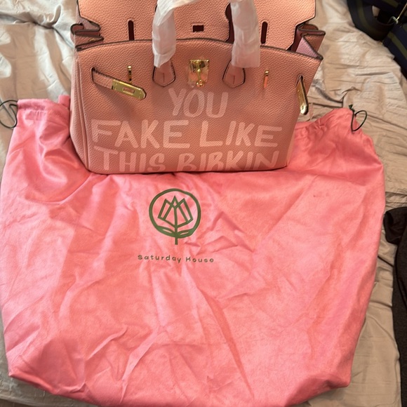 Brand new Sonique Saturday 35cm "You Fake Like This Birkin" purse - Picture 2 of 8